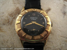 Load image into Gallery viewer, Unusual White Star Black Dial and Markers on Textured Gold Honeycomb Bezel, Manual, 33mm