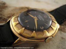 Load image into Gallery viewer, Unusual White Star Black Dial and Markers on Textured Gold Honeycomb Bezel, Manual, 33mm