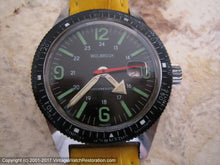 Load image into Gallery viewer, French Black Dial Wolbrook Divers World Time with Date, Manual, Very Large 36mm