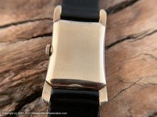 Load image into Gallery viewer, Waltham Light Amber Dial, Cal 750, Fitted in a Curved Case, Manual, 21x37mm