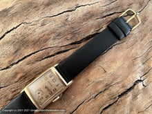 Load image into Gallery viewer, Waltham Light Amber Dial, Cal 750, Fitted in a Curved Case, Manual, 21x37mm