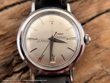 Load image into Gallery viewer, Waltham Pie Pan Silver Dial with Red Pointer Second Hand and Date at Bottom, Automatic, Large 35mm