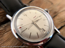 Load image into Gallery viewer, Waltham Pie Pan Silver Dial with Red Pointer Second Hand and Date at Bottom, Automatic, Large 35mm