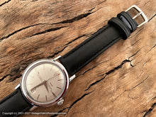 Load image into Gallery viewer, Waltham Pie Pan Silver Dial with Red Pointer Second Hand and Date at Bottom, Automatic, Large 35mm