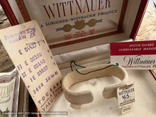 Load image into Gallery viewer, Wittnauer Golden Sunburst Dial in Trapezoid Case with Box, Tags and Original Receipt from 1961, Manual, 26x35mm