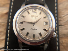 Load image into Gallery viewer, Wyler Incaflex Tri Sport with Date and Wide Patent Leather Strap, Manual, 35mm