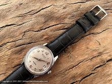 Load image into Gallery viewer, Wyler Dynawind 'Lifeguard' in Beefy Incabloc Stainless Case, Bold Silver Numerals, Date, Automatic, 32mm