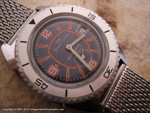 Load image into Gallery viewer, Yonger-Bresson Blue-Orange Divers with Date, Manual, 38x46mm