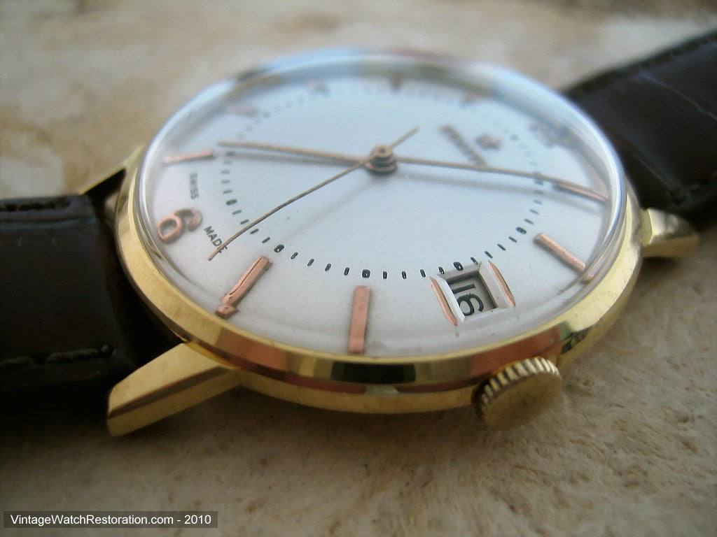 18K Gold Zenith with Date and Gold Star, Manual, Large 34mm