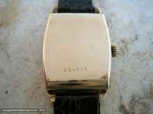 Load image into Gallery viewer, Early Rare 14K Gold Tonneau Tank Zenith with Decorative Case, Manual, 25.5x38mm