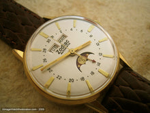 Load image into Gallery viewer, Zodiac Triple Date Moonphase Complicated with Silver Dial, Automatic, Very Large 34.5mm