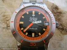 Load image into Gallery viewer, Pristine Rare Orange Dial Zodiac Sea Wolf, Automatic, Large 36mm