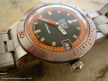 Load image into Gallery viewer, Pristine Rare Orange Dial Zodiac Sea Wolf, Automatic, Large 36mm