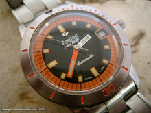 Load image into Gallery viewer, Pristine Rare Orange Dial Zodiac Sea Wolf, Automatic, Large 36mm