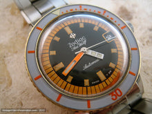 Load image into Gallery viewer, Original and Rare Orange Zodiac Seawolf with Box and Papers, Automatic, Large 36mm
