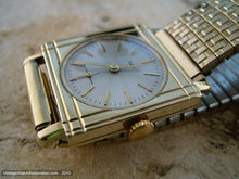 Load image into Gallery viewer, Square Design Solid 14K Gold Dress Zodiac, Manual, 26x35.5mm