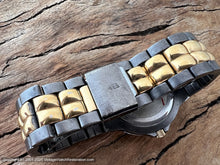 Load image into Gallery viewer, Helbros NOS Day-Date Chunky Gold and Gray Bezel and Bracelet, Quartz, 38mm
