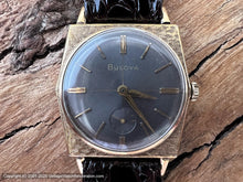 Load image into Gallery viewer, Bulova 'Banker' Gray Dial with Six-Sided Textured Bezel Case with Box, 28x38mm
