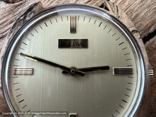 Load image into Gallery viewer, Bulova Lightly Straited Dial, Black/Gold Hands with Original Box, NOS, Manual, 34x40mm
