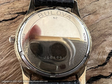 Load image into Gallery viewer, Bulova 23 Jewel Pearl White Dial in Stunning Gold Textured Bezel Case with Date, Automatic, 32.5x38mm
