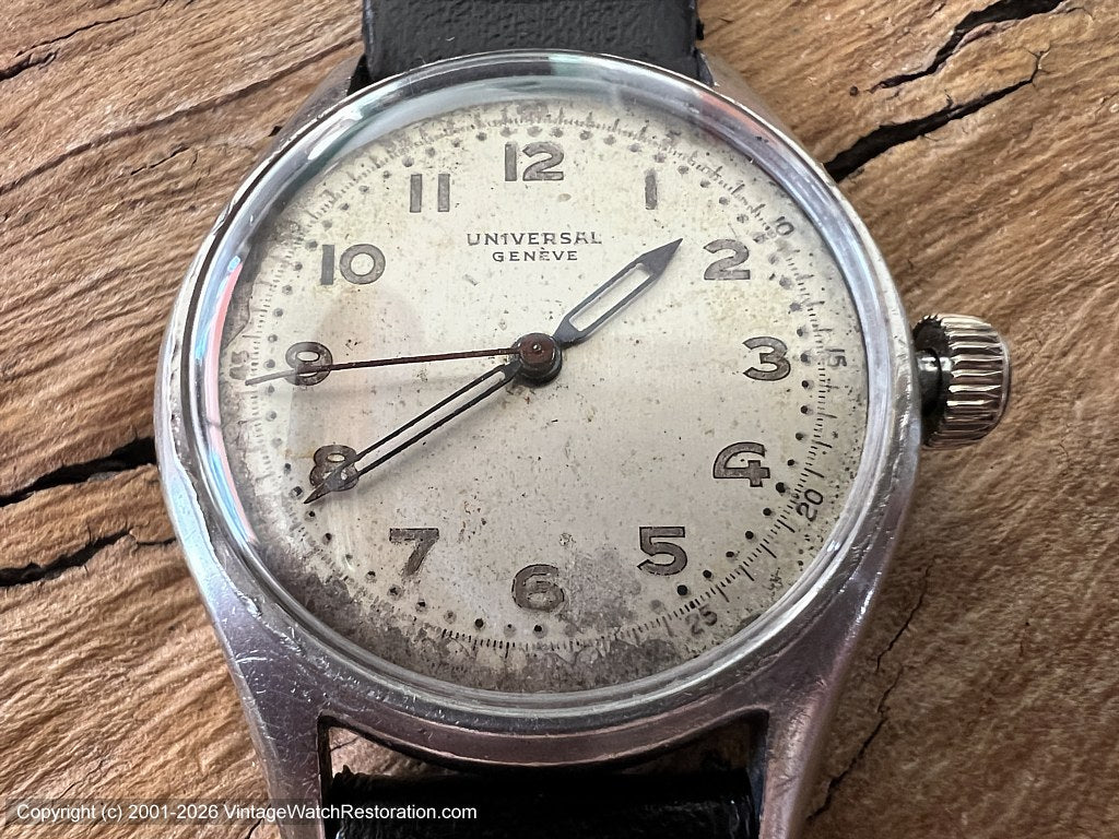 Universal Geneve WWII Era Military Style, Manual, 32.5mm – Vintage