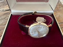 Load image into Gallery viewer, Elgin German-Made 'Sportsman' NOS Silver Sunburst Dial with Date and Original Presentation Box, Manual, Large 34mm
