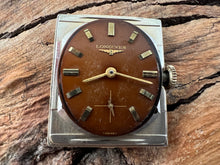 Load image into Gallery viewer, Longines Rusty-Brown Oval Dial in a Brushed Golden Rectangular Case, Manual, 24x37mm
