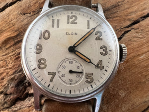 Elgin Military Ord Dept USA with Sharp Silver Dial, Manual, 30mm