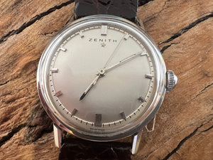 Zenith Perfect Pearl Pie Pan Dial with Raised Bar Markers, Manual, 34mm