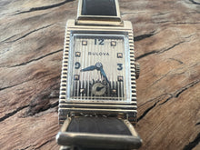 Load image into Gallery viewer, Bulova 'Academy Award' with Original Leather Square Bracelet, Manual, 22x37mm
