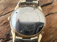 Load image into Gallery viewer, Elgin Deluxe Shockmaster Green Lumed Numbers and Hands, Manual, Large 34mm
