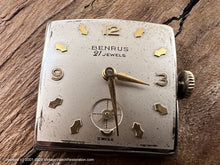 Load image into Gallery viewer, Benrus 21 Jewel Square Case with Curvy Lugs, Manual, 26x26mm
