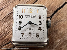 Load image into Gallery viewer, Bulova "Jobber" Rectangular Deco Case, Manual, 22x39mm
