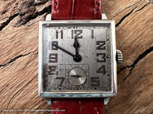 Load image into Gallery viewer, Elgin 'Conqueror' Steel Dial in Large Square Case, Manual, 28x28mm
