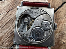 Load image into Gallery viewer, Elgin 'Conqueror' Steel Dial in Large Square Case, Manual, 28x28mm

