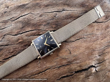 Load image into Gallery viewer, Bulova Black Dial in Square Case with Elegant Golden &#39;Champion&#39; Bracelet, Manual, 26x26mm
