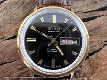 Load image into Gallery viewer, Gruen Precision Perfect Black Dial with Silver Outer Ring, Day/Date, Automatic, 34.5mm
