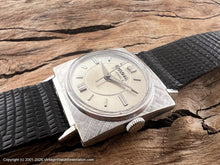 Load image into Gallery viewer, Bulova Rectangular Textured Case with Oval Crystal, Manual, 28x35mm
