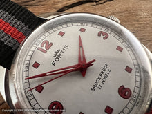 Load image into Gallery viewer, Fortis Bright White Dial with Red Numbers and Hands, Manual, 35x43mm
