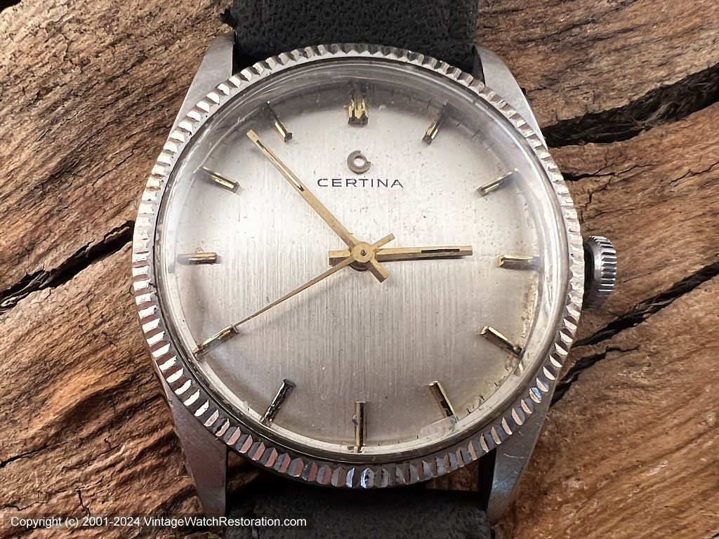 Certina Fluted Bezel and Tortoise Logo Manual Very Large 36mm