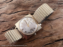 Load image into Gallery viewer, Benrus Sunburst Square Case with Silver Dial and Date, Manual, 30.5x30.5mm

