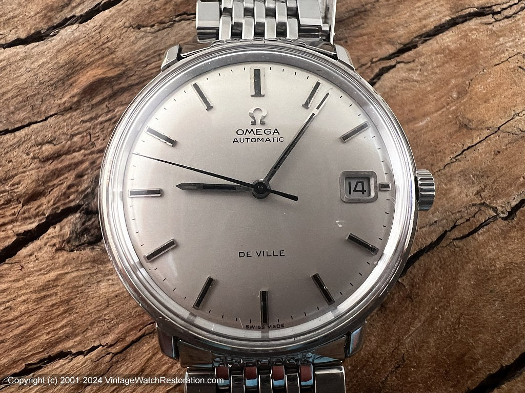 Omega 'De Ville' Mint Pearl Dial with Date, Brick Style Bracelet, Automatic, 35mm