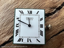 Load image into Gallery viewer, Seiko Bright White with Black Roman Numerals in Rectangular Case, Quartz, 28x34mm
