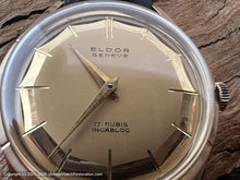 Load image into Gallery viewer, Eldor Geneve 'Spider Web' Dial in Gold in Octagonal Case, Manual, 34x40mm
