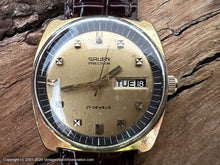 Load image into Gallery viewer, Gruen Golden Dial Day-Date Square Tonneau, Manual, 34x36.5mm
