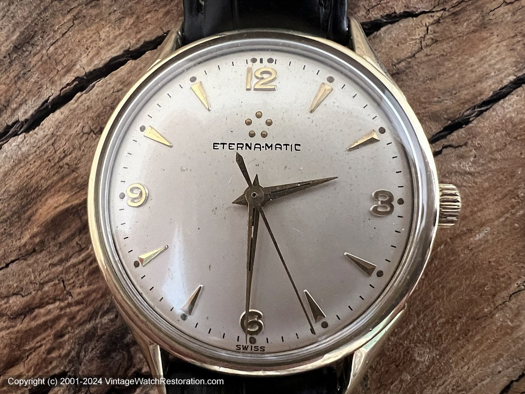 Eterna-Matic Pearl White Dial with Goldn Markers, Automatic, 33.5mm