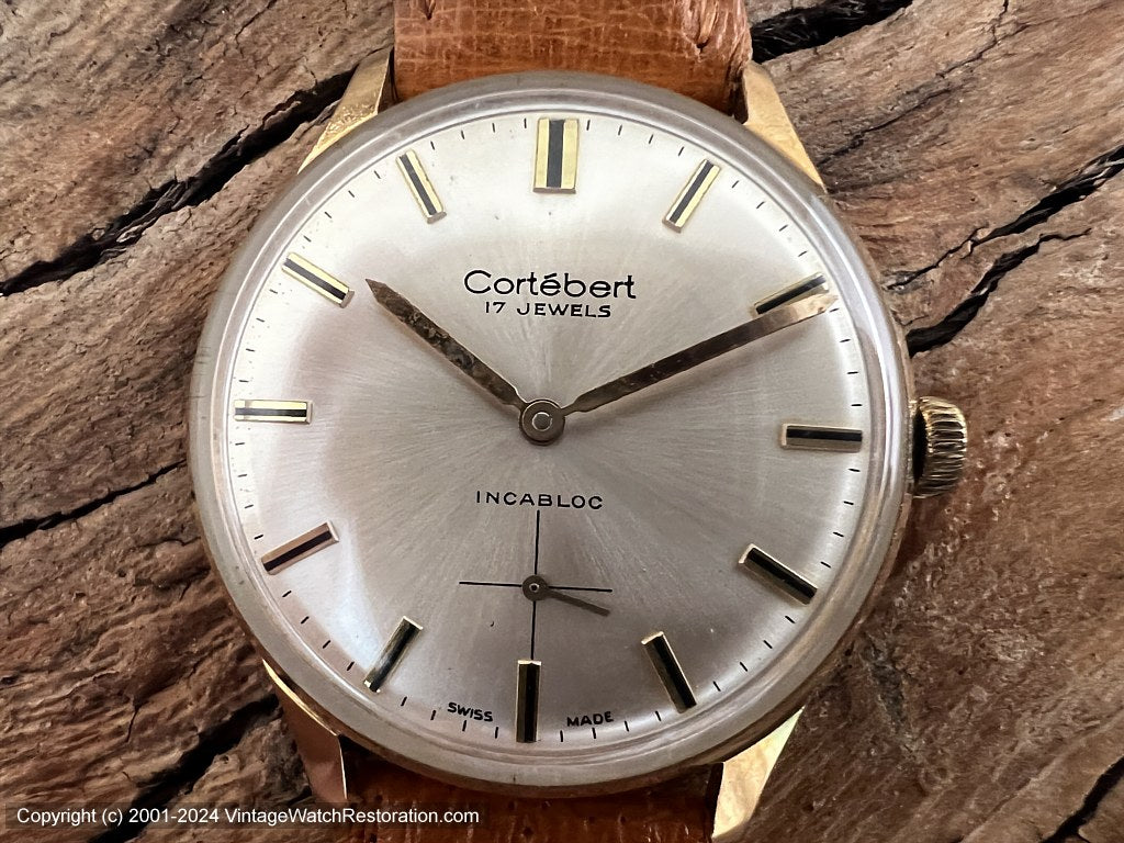 Cortebert Silver Dial '60 1er Prix Observatoires' with Presentation Box, Manual, Large 35mm