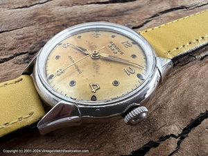 Benrus Mustard Yellow Patina Dial 3-Star, Automatic, 32.5mm