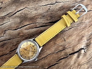 Benrus Mustard Yellow Patina Dial 3-Star, Automatic, 32.5mm