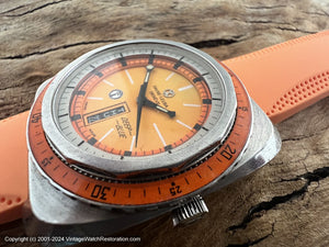 Favre-Leuba 'Deep Blue' Divers with Orange Dial and Bezel, Automatic, Massive 42x48mm